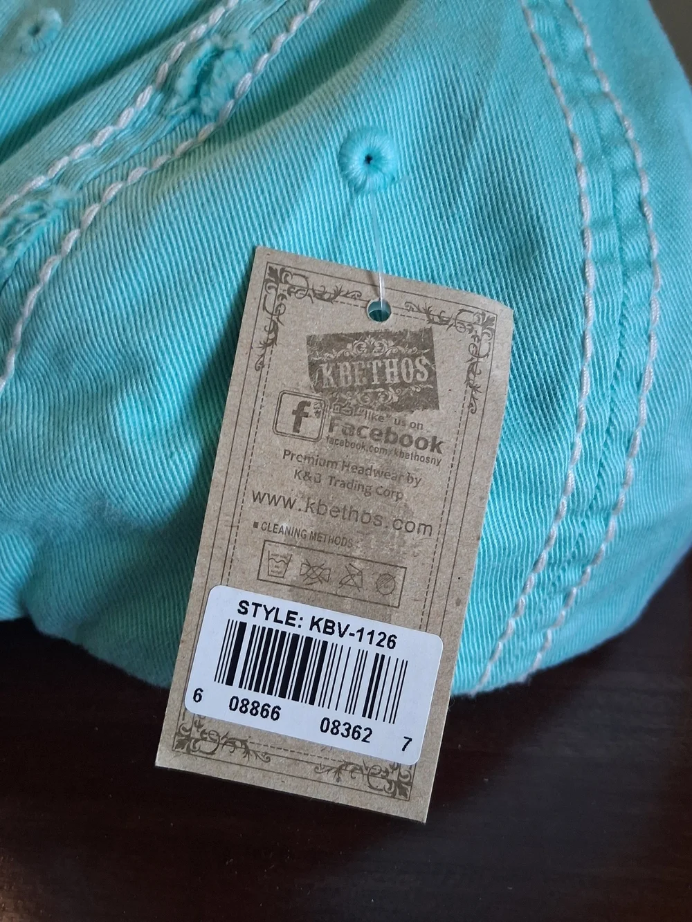 KBETHOS Turquoise Distressed Baseball Cap 